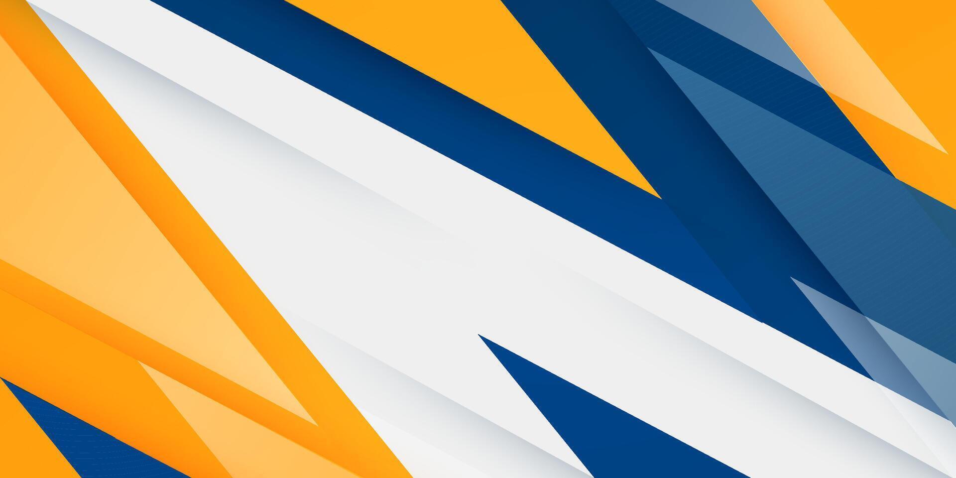 Abstract bright blue and yellow triangle on white background color geometric modern design. Overlap papercut futuristic background. vector