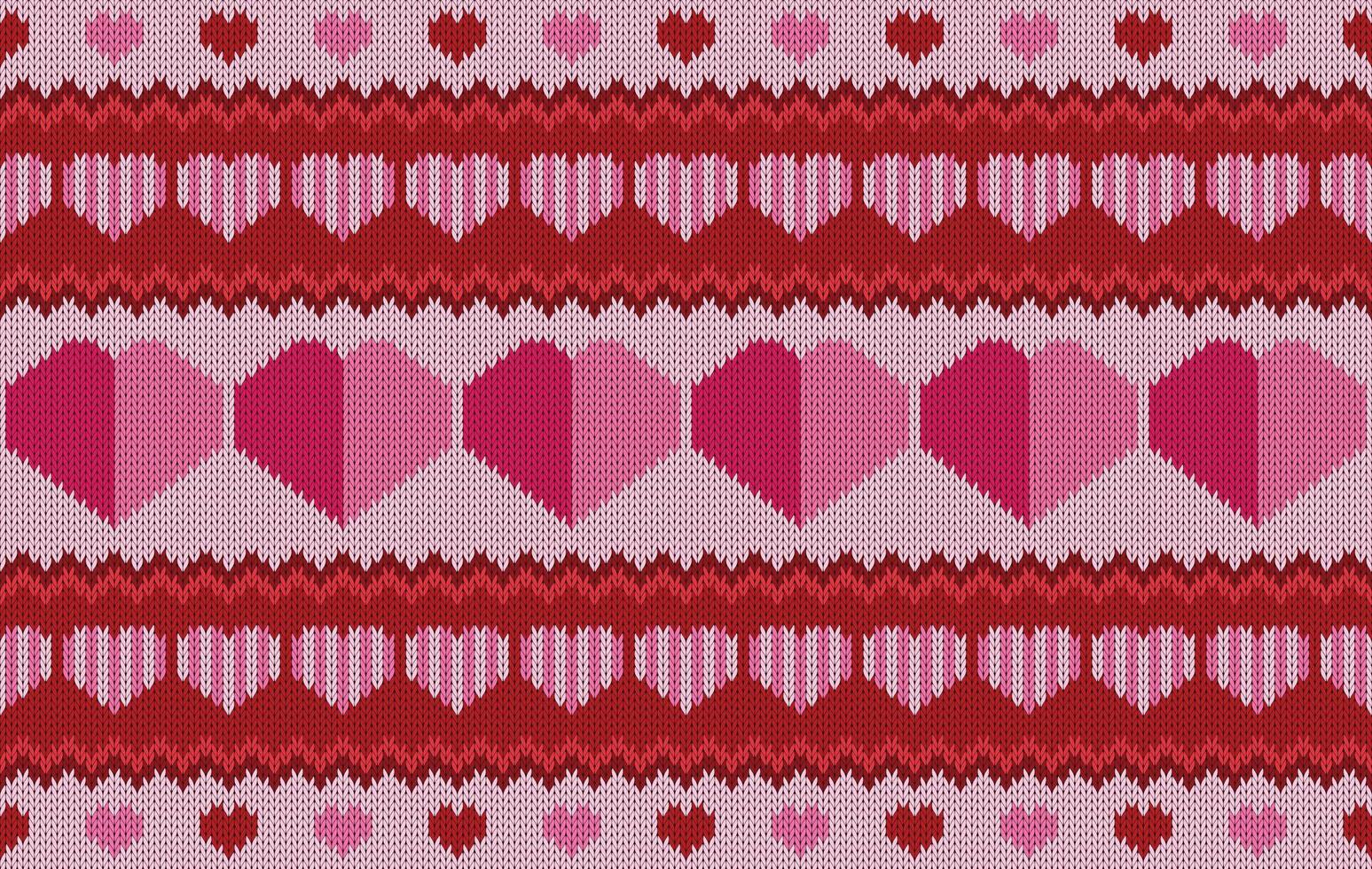Knitted pattern seamless fabric Valentine day. traditional knitted pattern heart style. Designed for valentine day , background ,wallpaper ,clothing ,knitted pattern ,fabric ,embroidery ,ethnic vector