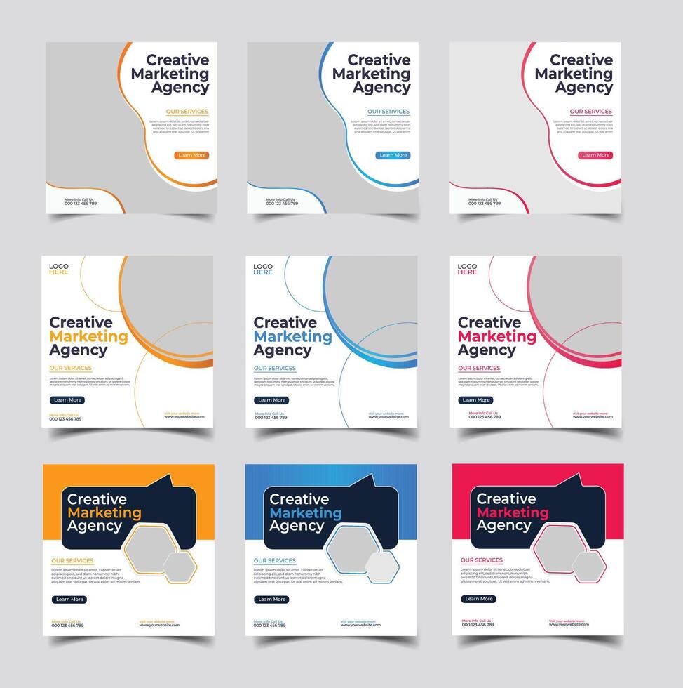 Digital marketing social media template vector