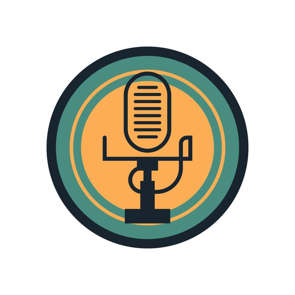 Retro Microphone Logo vector