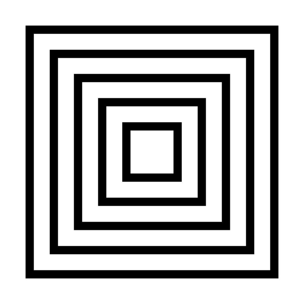 Concentric Black Squares on White Background vector