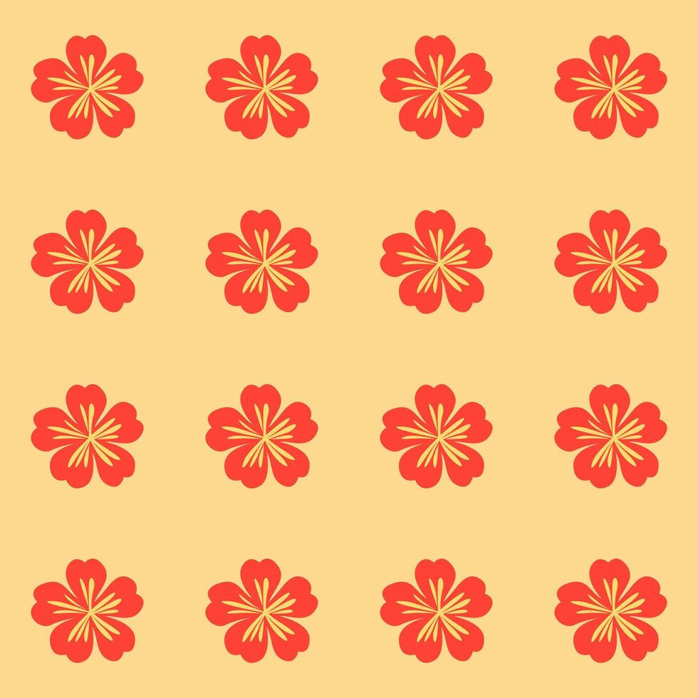 Red and Yellow Floral Pattern vector