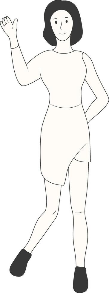 Young Girl Standing Gesture vector