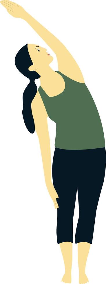Woman Doing Yoga Curve Right Gesture vector