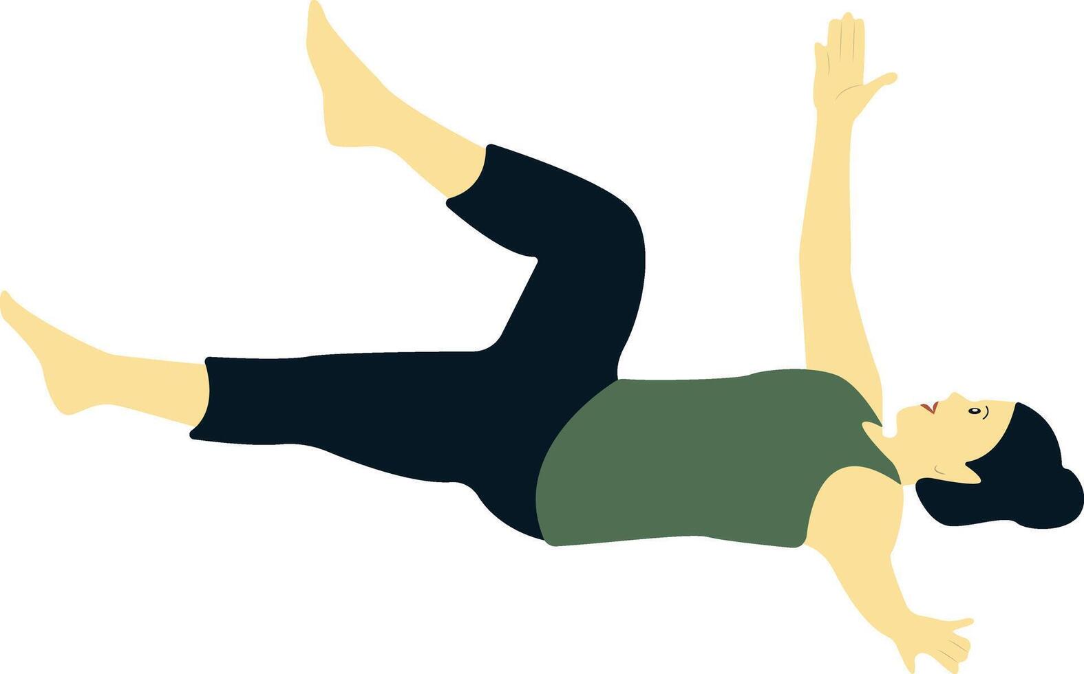 Women Doing Yoga Lie Down Gesture vector
