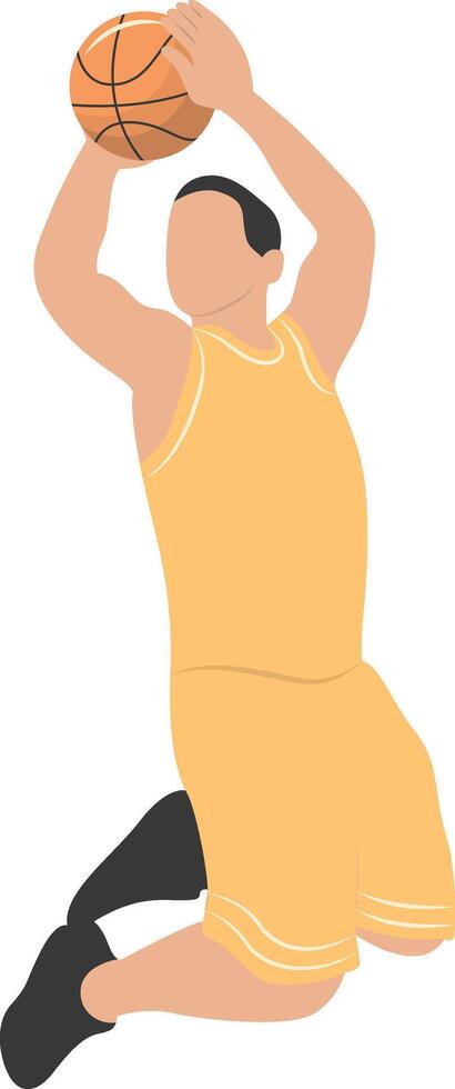 Male Play Basketball in Shoot Move vector
