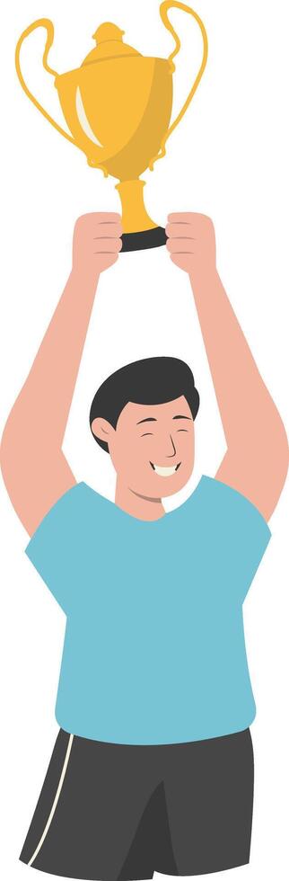 Men Get Trophy in Flat Design vector