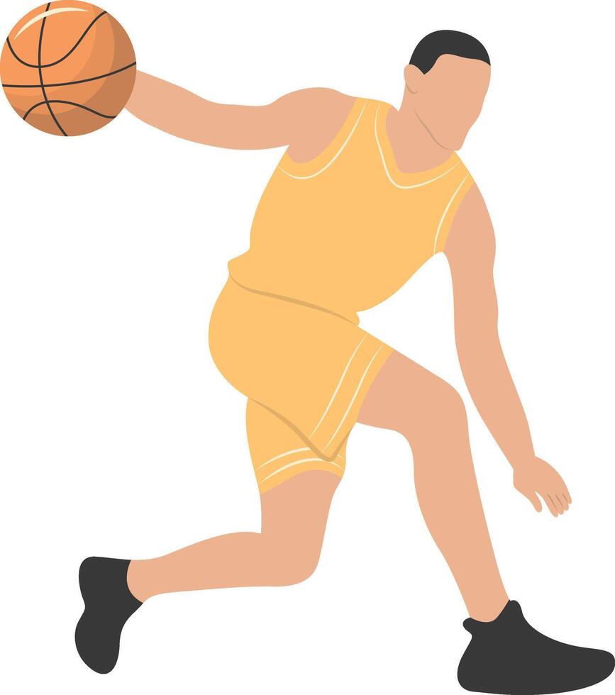 Male Play Basketball in Dribble Gesture vector