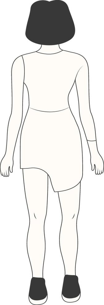 Adult Girl with Standing Pose vector