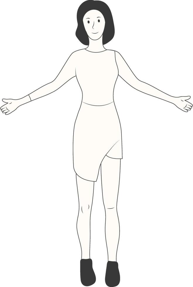 Young Woman Standing Gesture vector
