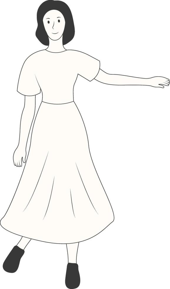 Young Girl in Flat Design vector