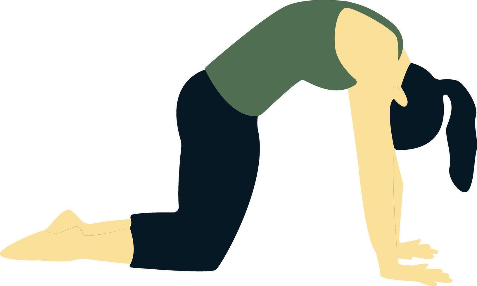 Young Woman Yoga Push Up Pose vector