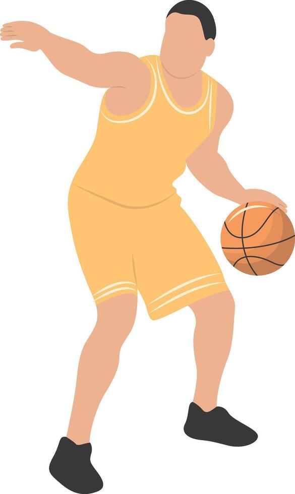 Illustration of Young Man Playing Basketball vector