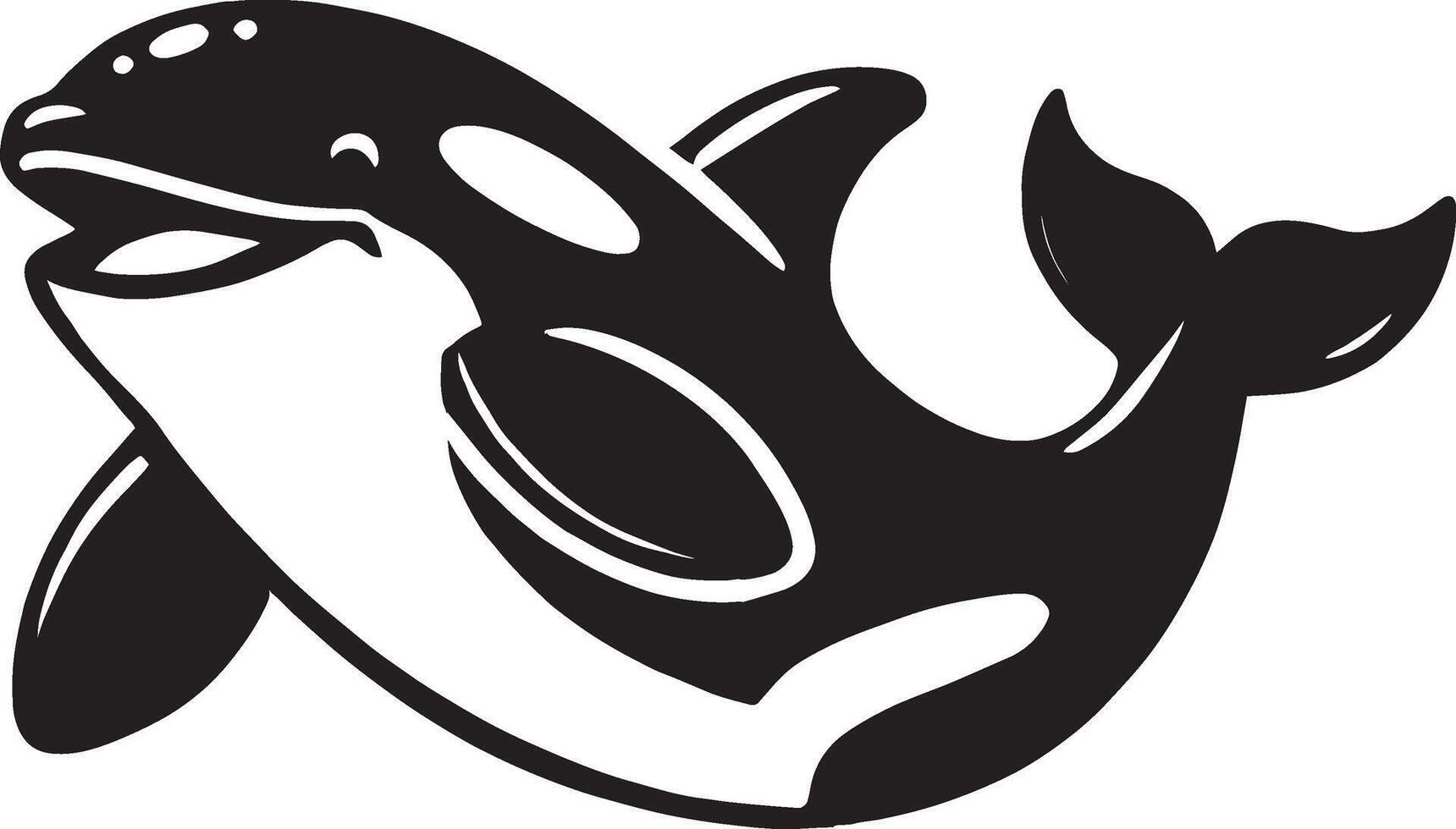 Mesmerizing orca shape illustration on a pure white background vector