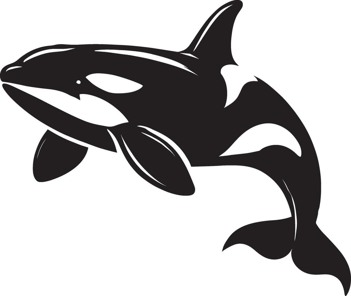 Endearing orca silhouette design on a pristine white canvas vector