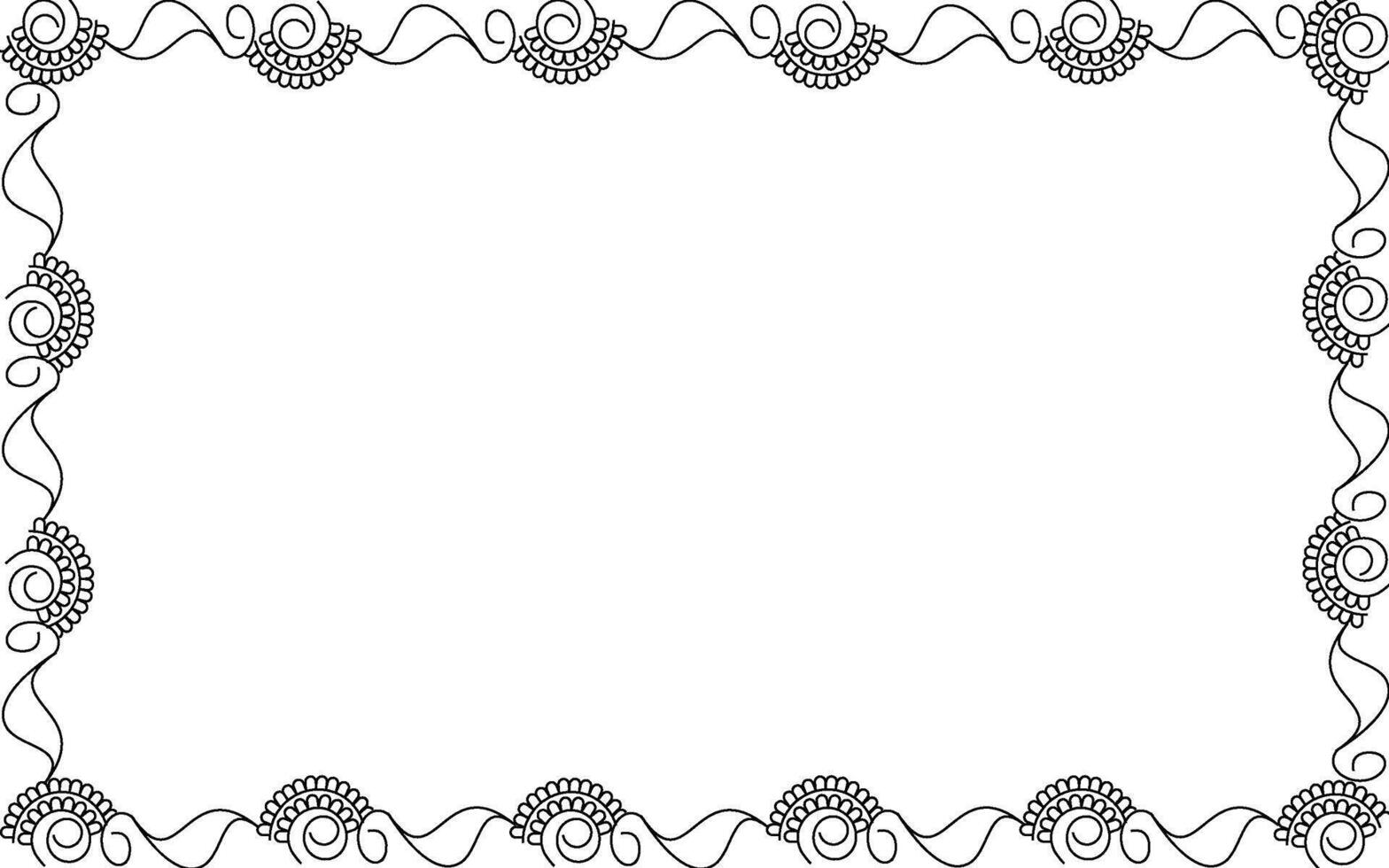A black and white square frame with a decorative design vector