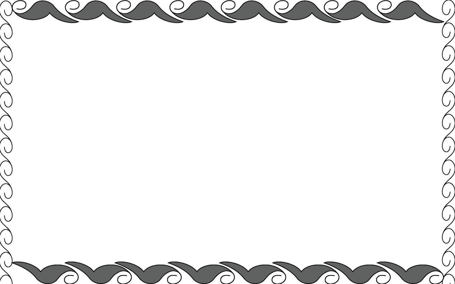 A black and white frame with a mustache and curly lines vector