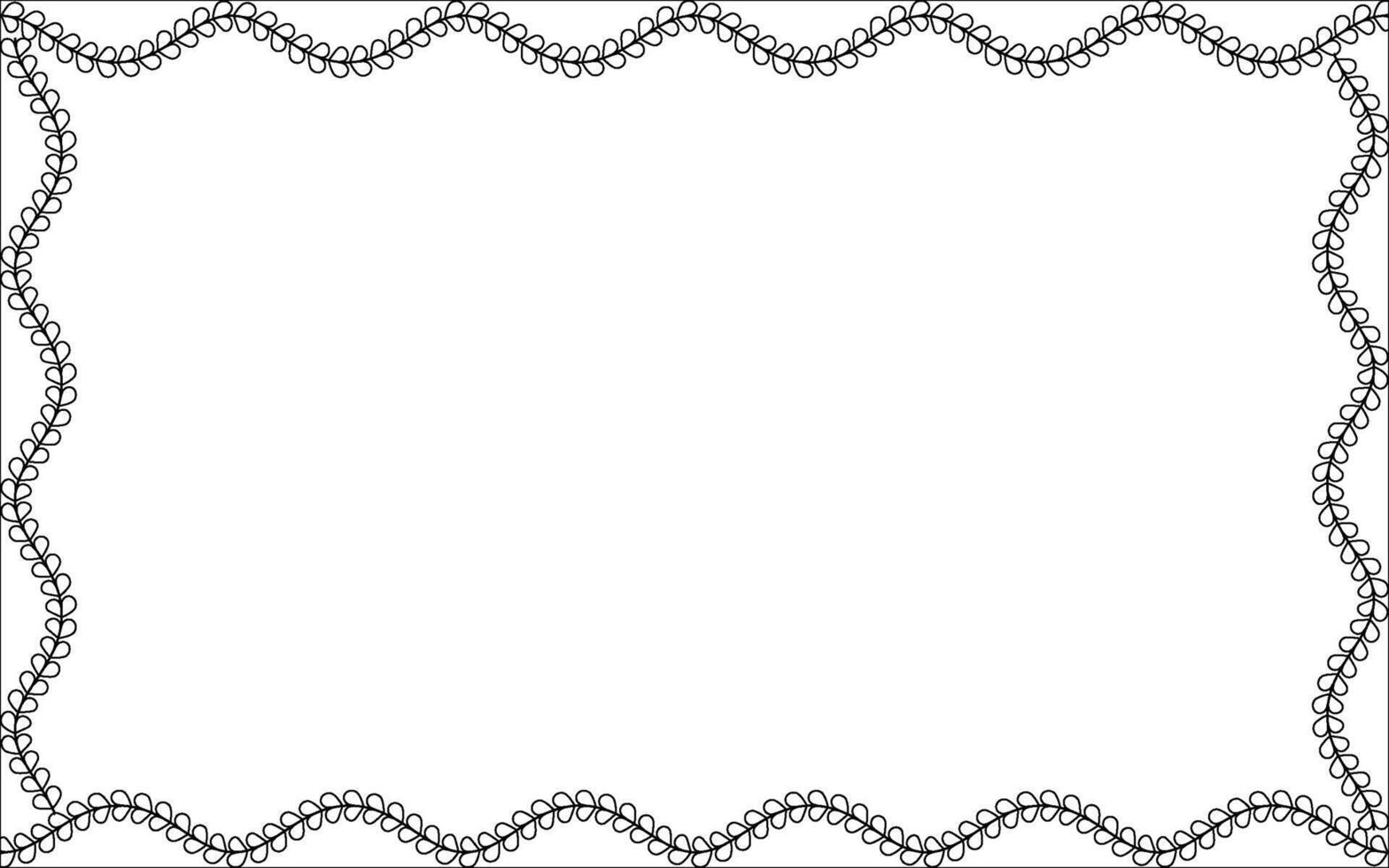 A black and white square frame with a border of beads vector