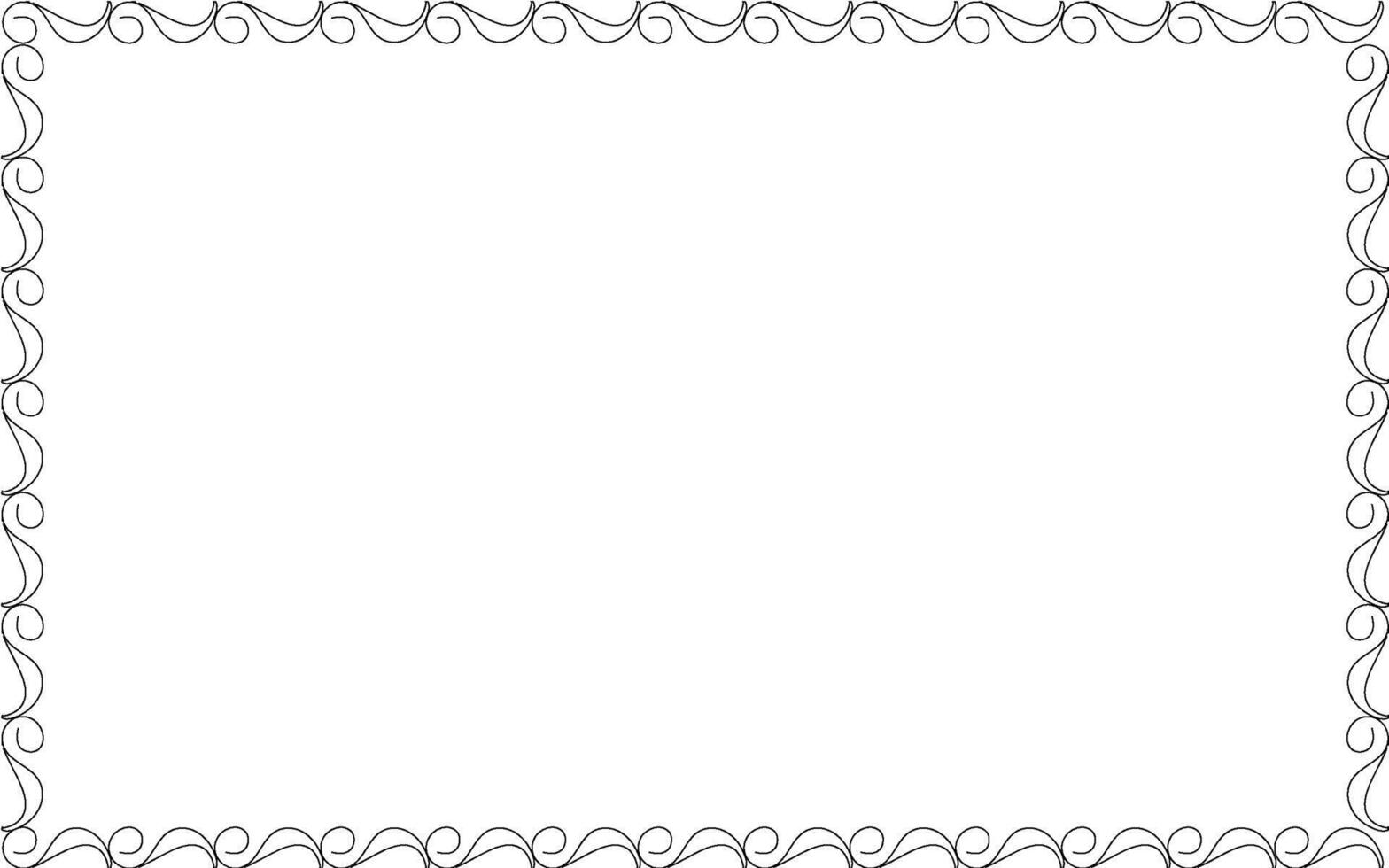 A black and white frame with a border of swirls vector