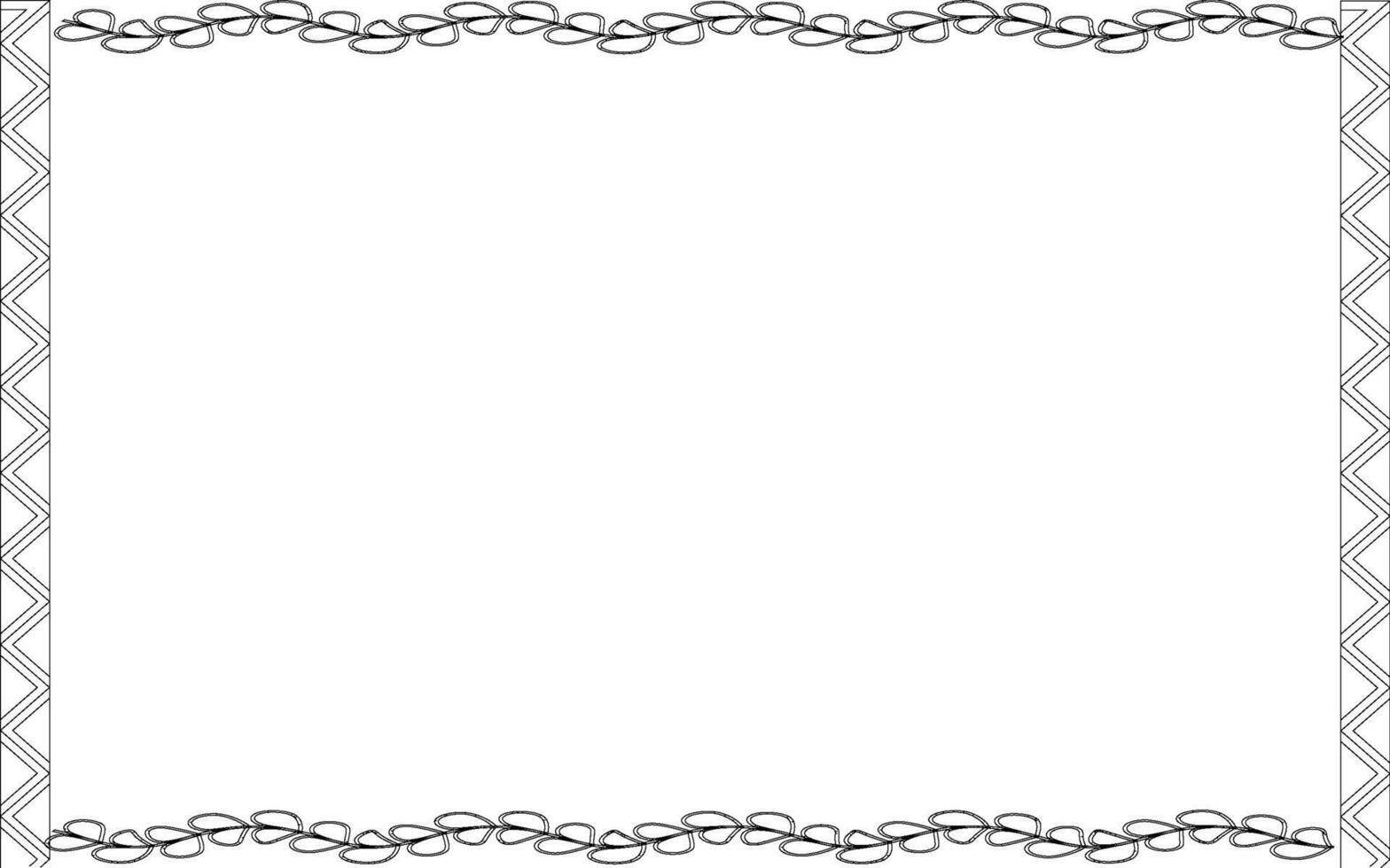 A black and white frame with a border vector