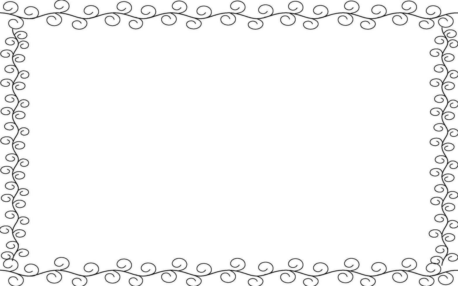 A black and white square frame with swirls vector