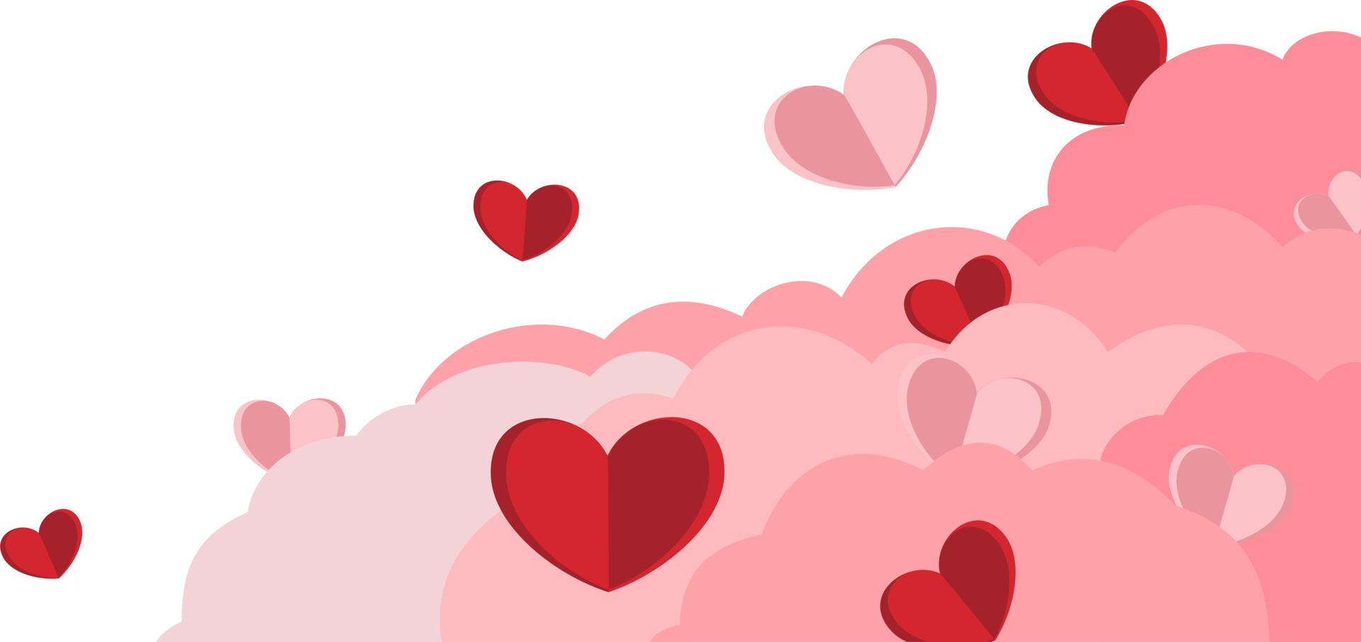 Pink heart border background with empty space png