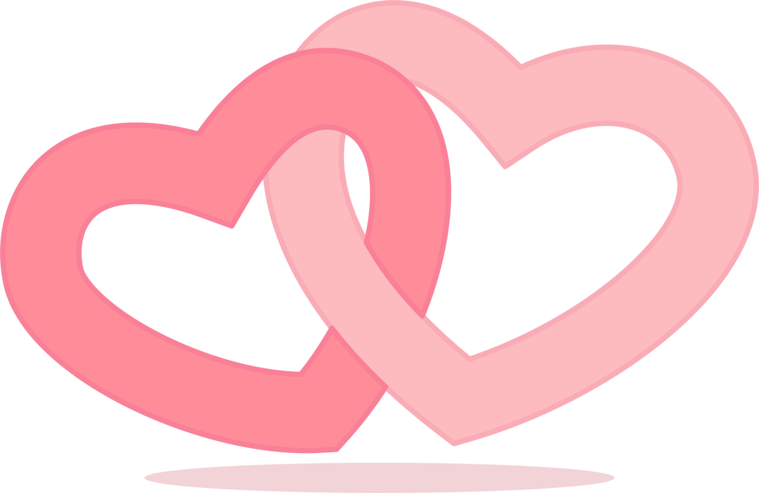 symbol of two intertwined hearts png
