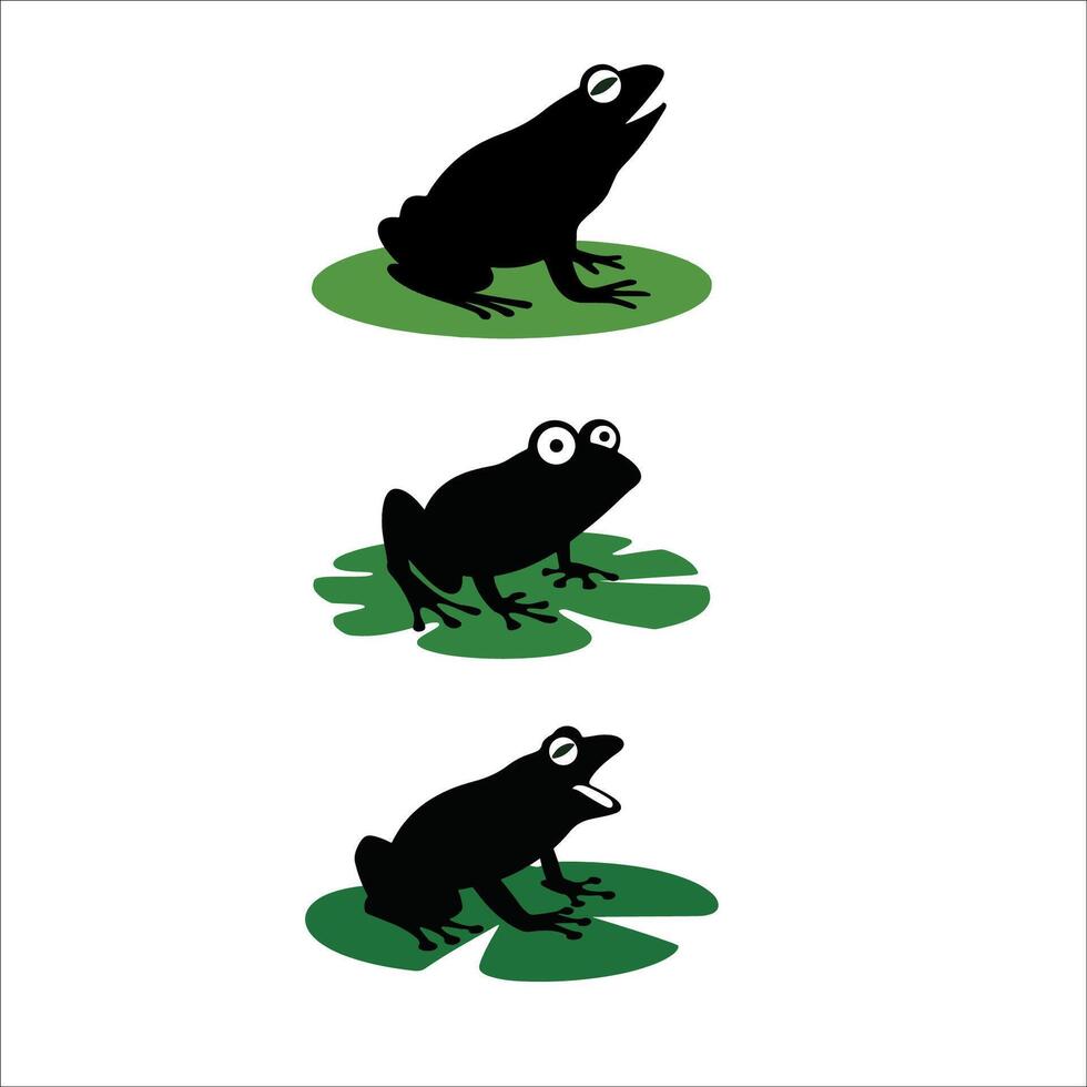 Silhouette of Jumping Frog vector