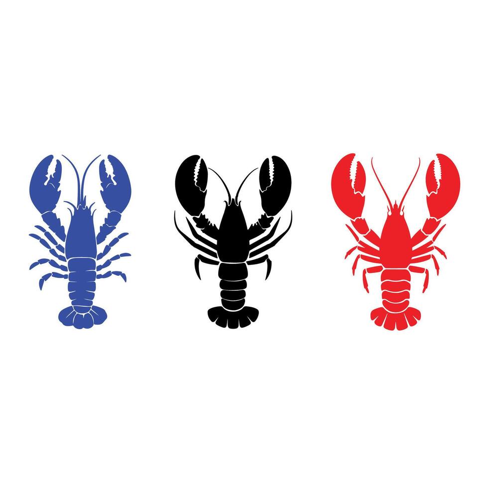 Silhouette of Big Lobster vector