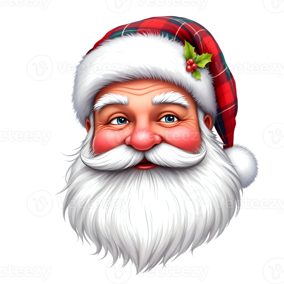 Santa claus avatar with a red hat and beard png