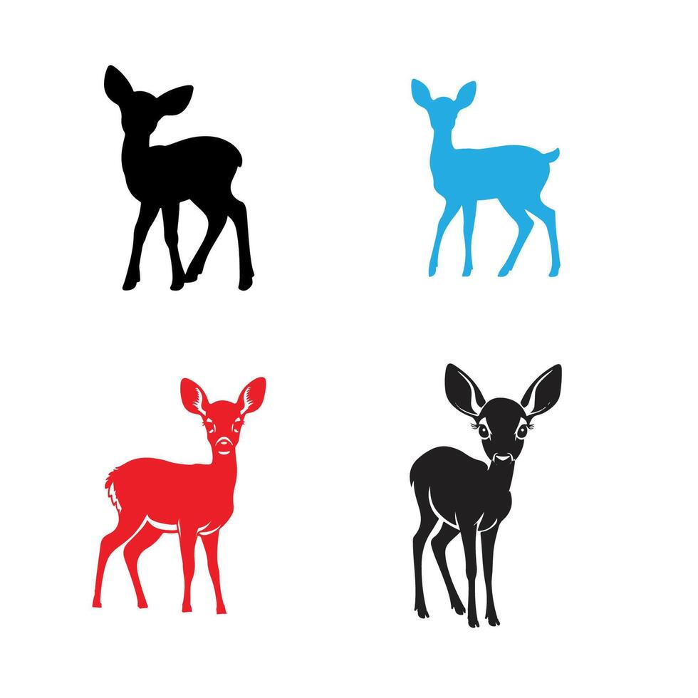 Silhouette Of Young Deer vector
