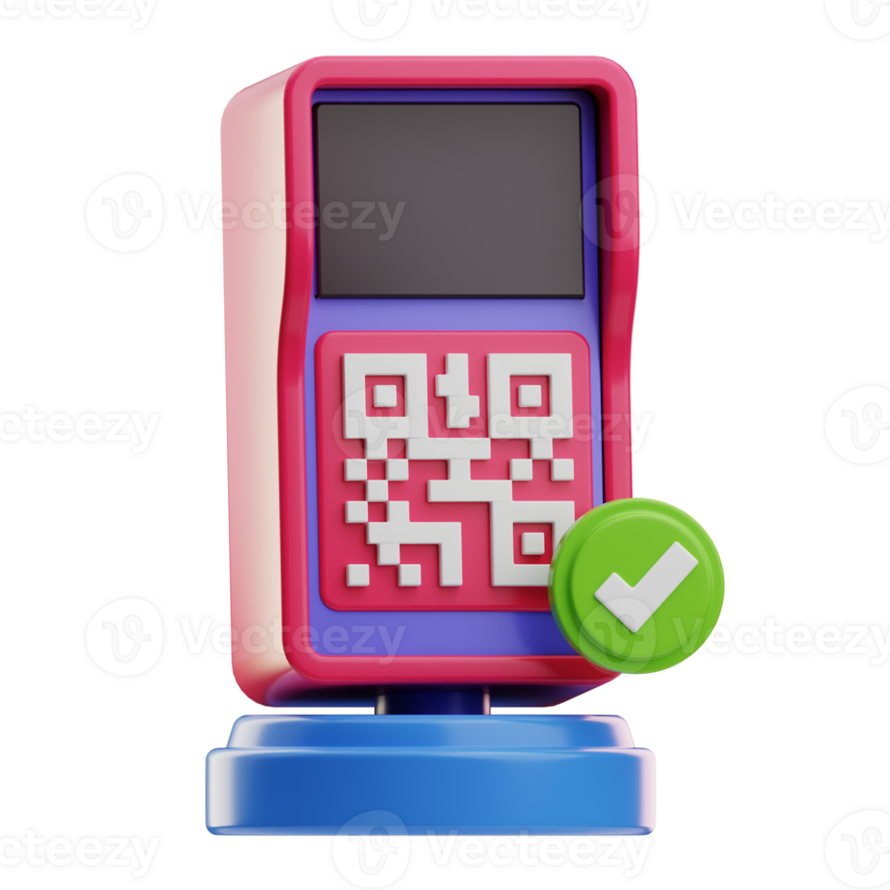 Barcode Scanner Payment ECommerce shop illustration 3D png