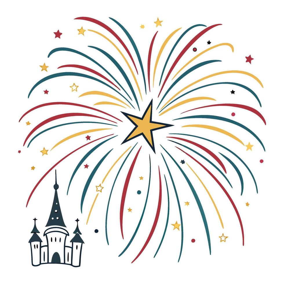 Firework colorful element vector