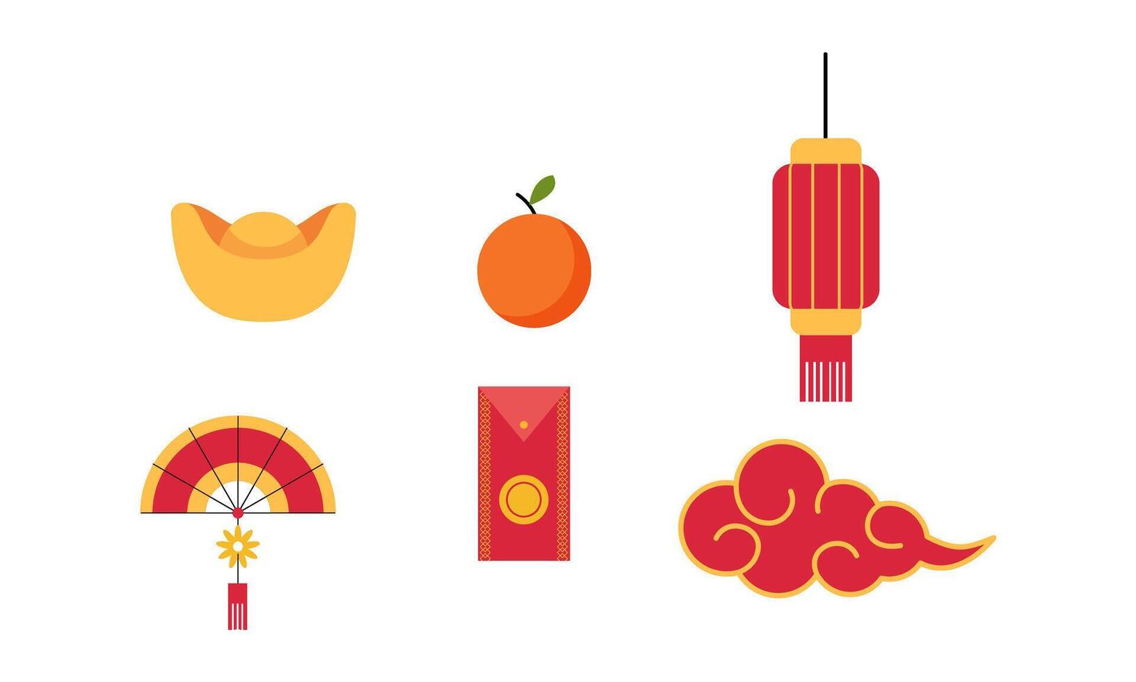 Chinese decorative element set vector