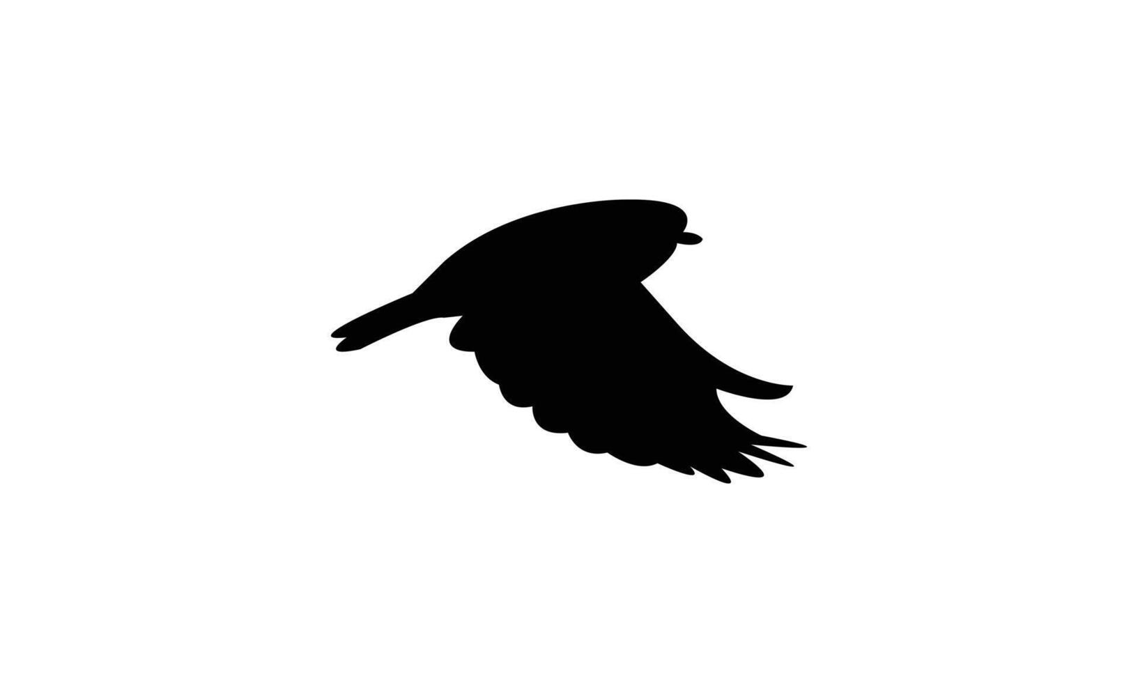 Flying Snowfinch Bird Silhouette Design vector