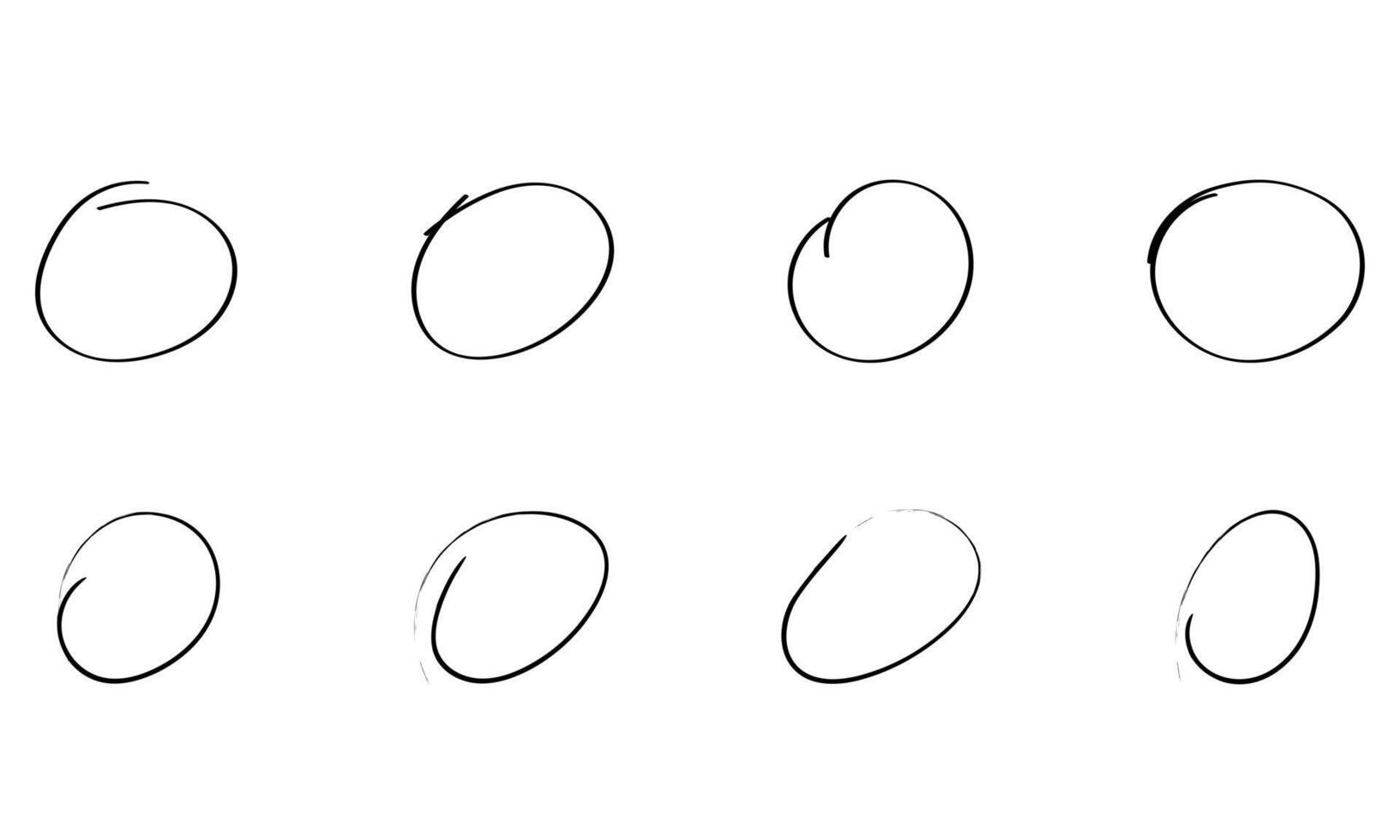 simple hand-drawn circles in rows on white background vector