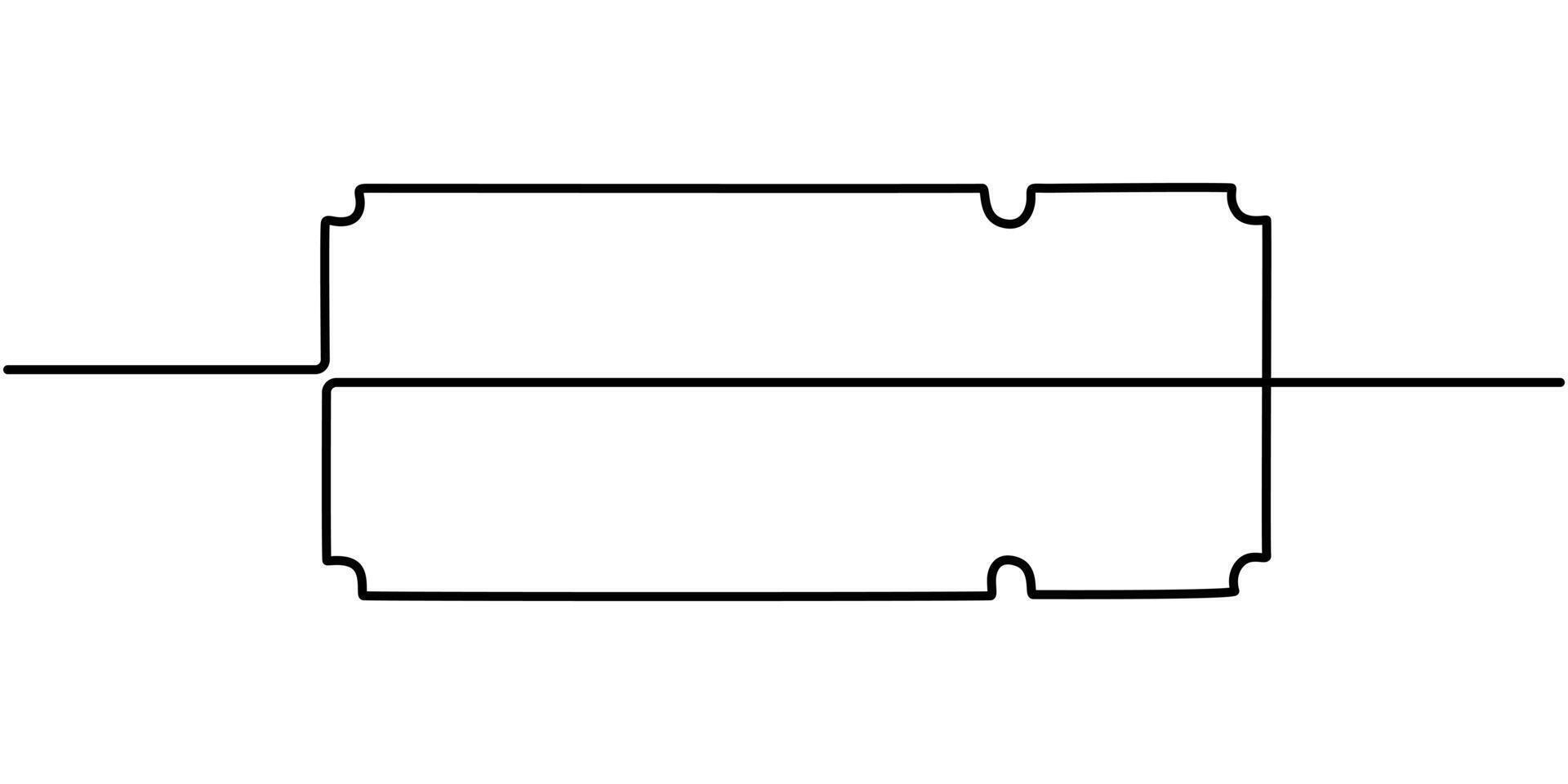 Cinema tickets seamless texture for your background with trendy line art style continuous one line drawing vector