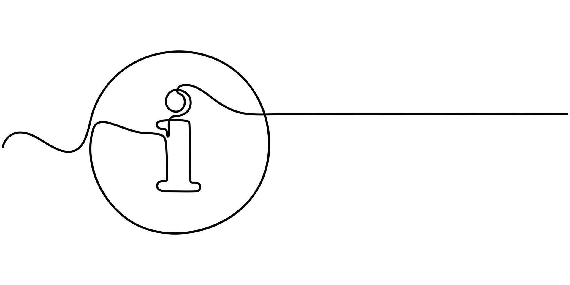Information symbol one continuous line One editable line help desk help Pro illustration vector