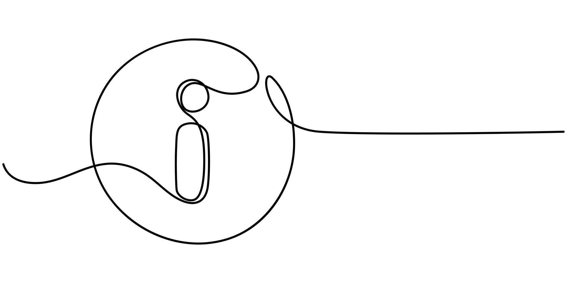 Information symbol with one continuous line editable icon vector