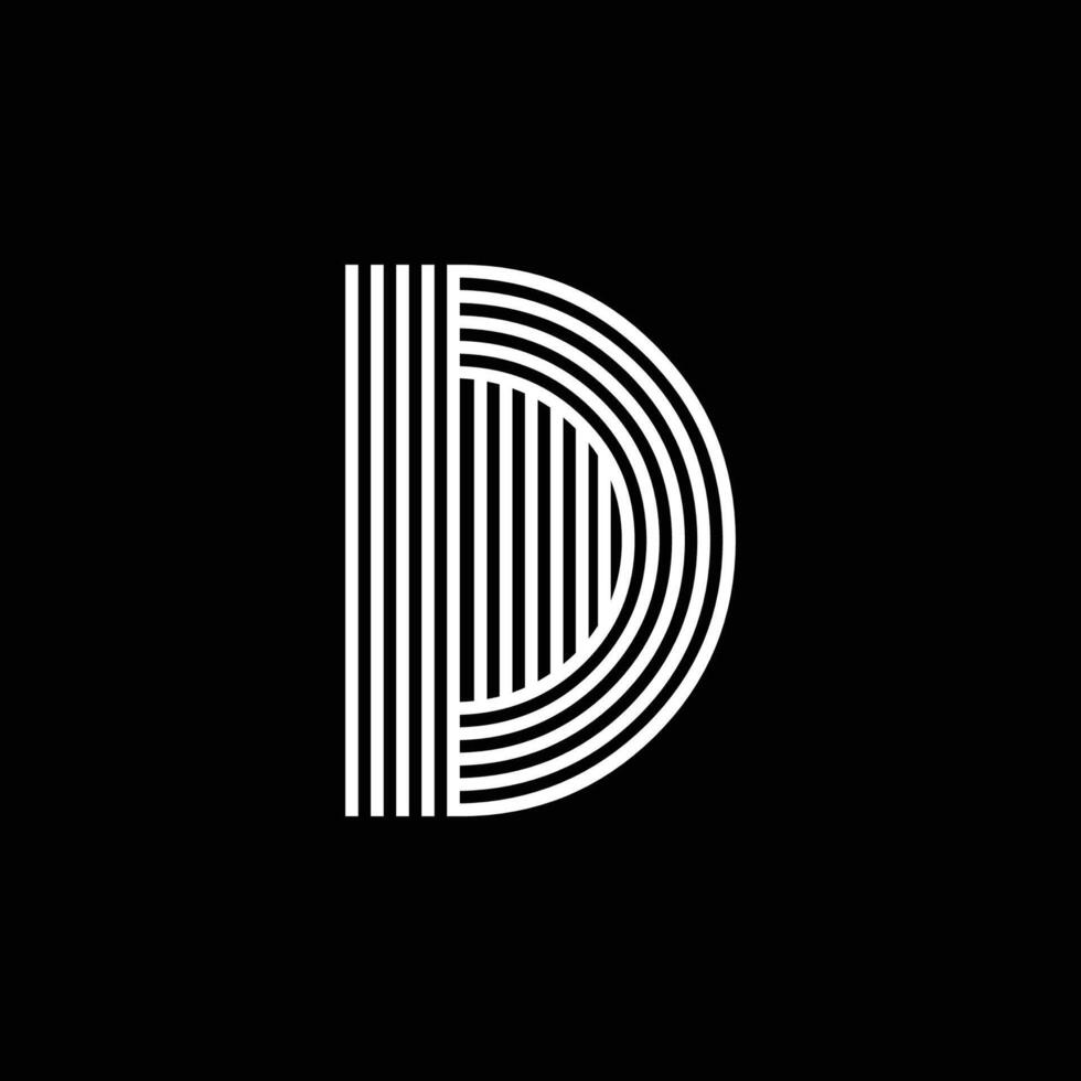 Line letter D logotype. Abstract moving airy logo icon design, ready symbol creative sign. vector