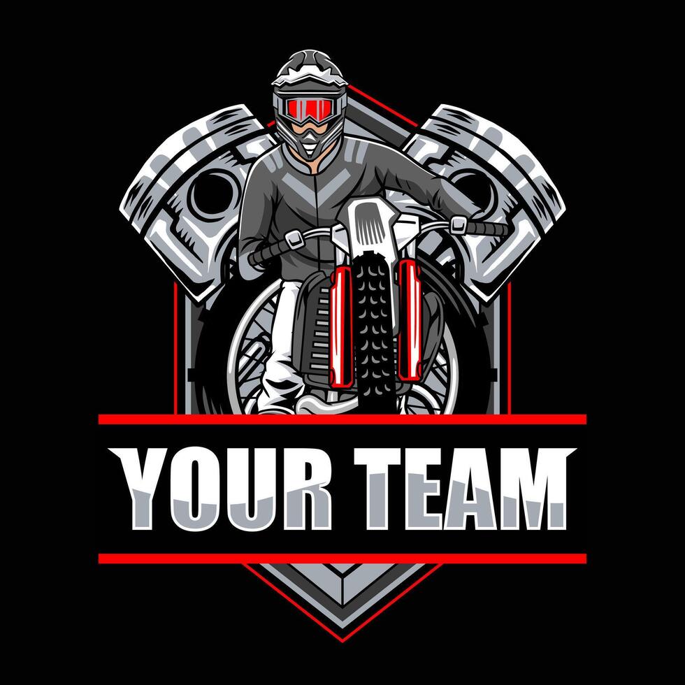 Motocross Extreme Sport Template Badge Logotype Illustration for sticker emblem t-shirt banner invitation poster vector