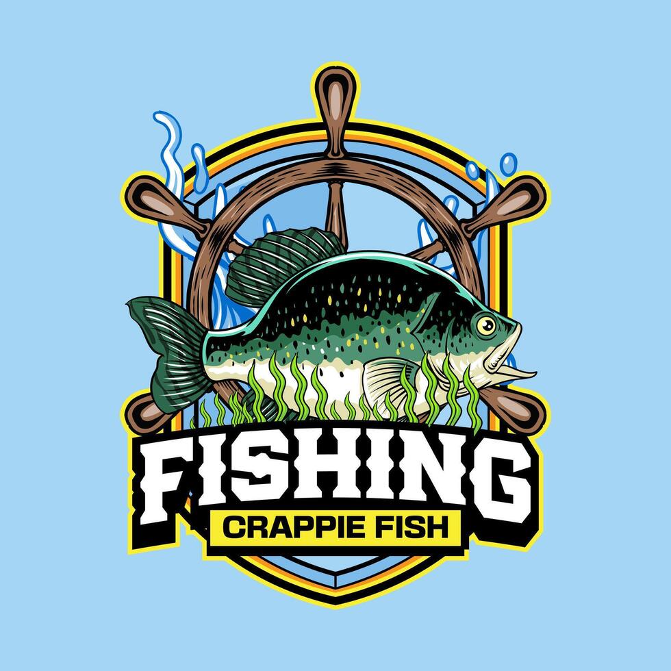 Crappie Fish Logotype in Cartoon Illustration for sticker badge emblem t-shirt banner invitation vector