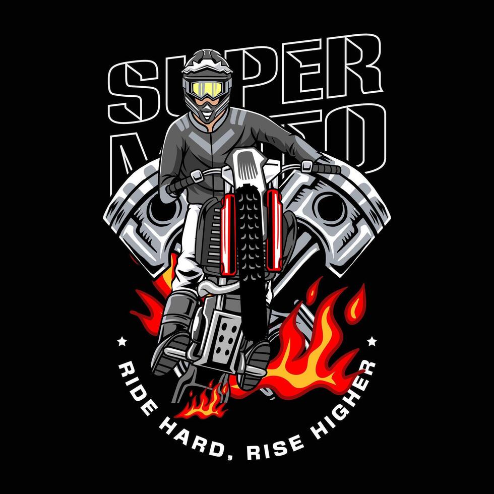 Super Motocross Championship Sport Adventure Logotype Badge Illustration vector