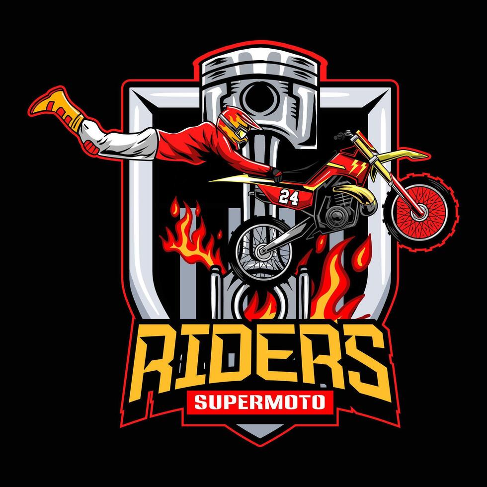 Rider Motocross Championship Sport Adventure Logotype Illustration vector