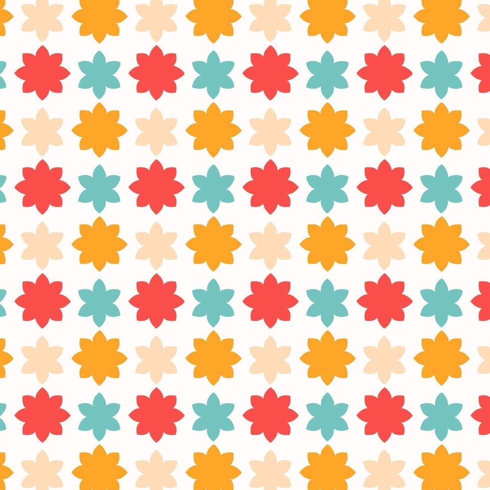 Flat floral pattern design vector