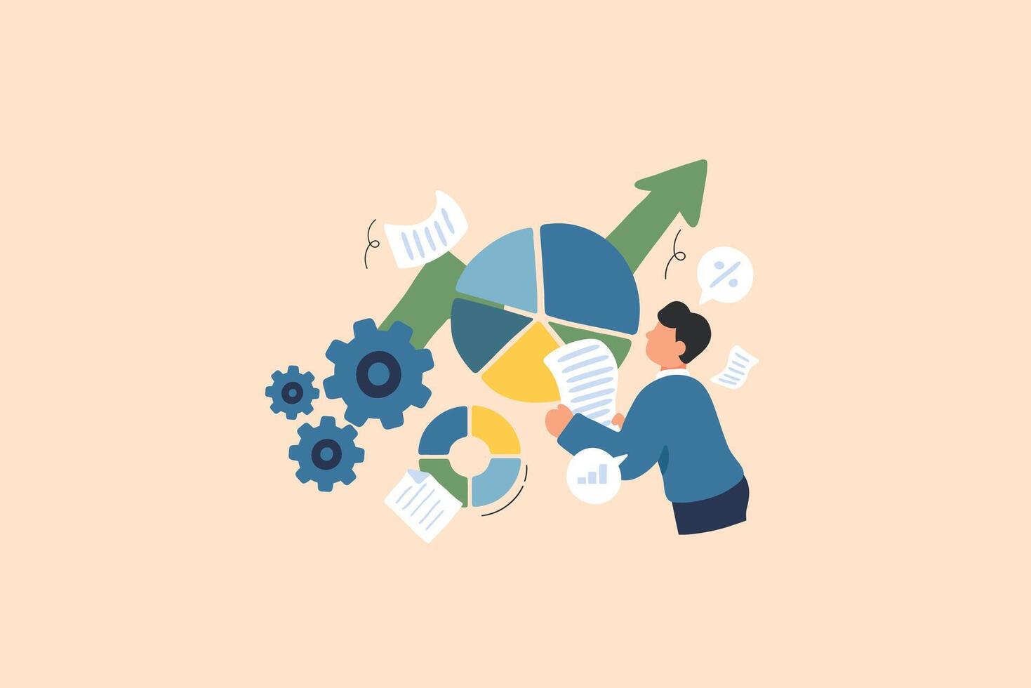 Business and Finance graph, chart, analytics illustration vector