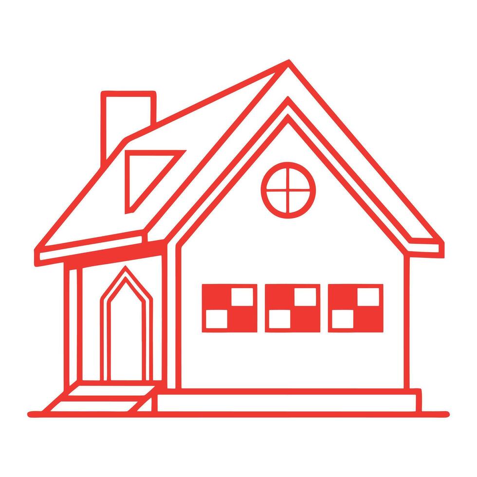 Dream home architectural artwork vector