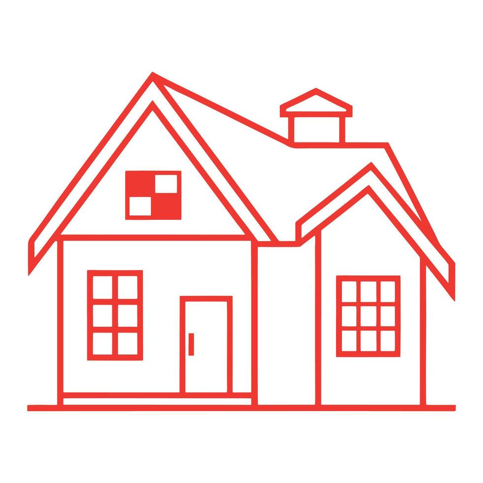 Elegant house architecture art vector