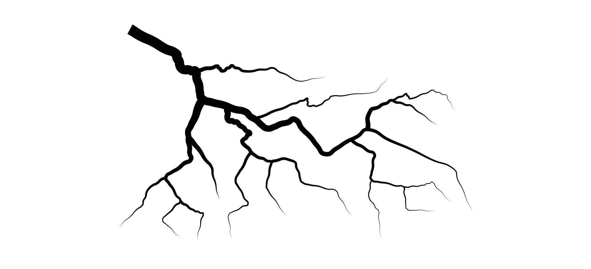 Lightning thunder illustration. Thunder electricity storm light energy flash rays. vector