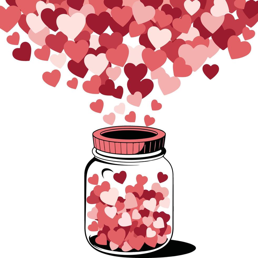 Beautiful Love Jar with Jam vector